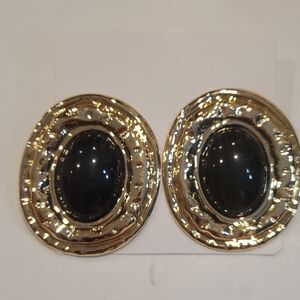 Elegant Gold and Black Earrings